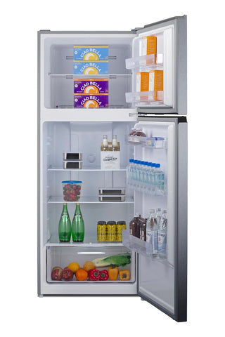 Summit FF161PL 28" Wide Top Mount Refrigerator-Freezer, Stainless Steel Look