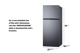 Summit FF161PLLHD 28" Wide Top Mount Refrigerator-Freezer Left Hand Door, Stainless Steel, 14.8 cu. ft.