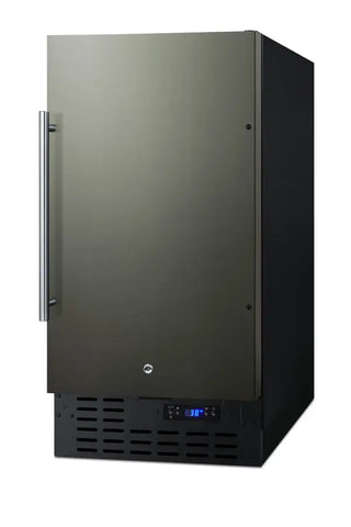 Summit FF1843BKS 18" Wide Built-In All-Refrigerator, 2.7 cu.ft. with Black Stainless Steel Door, Automatic Defrost