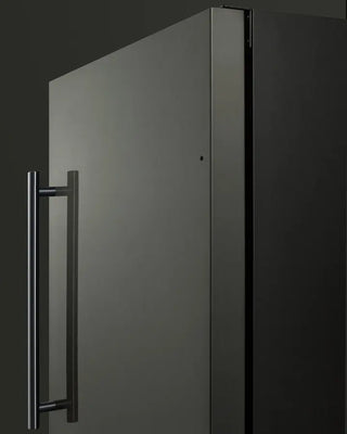 Summit FF1843BKS 18" Wide Built-In All-Refrigerator, 2.7 cu.ft. with Black Stainless Steel Door, Automatic Defrost