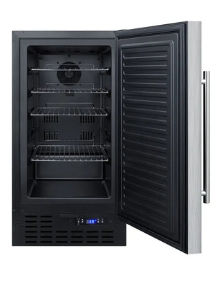 Summit FF1843BSS 18" Wide Built-In All-Refrigerator, 2.7 cu.ft. with Stainless Steel Door, Automatic Defrost