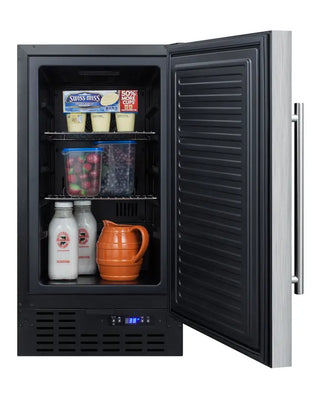 Summit FF1843BSSADA 18” Wide Built-In All-Refrigerator, ADA Compliant with Stainless Steel Door, 2.7 cu.ft.