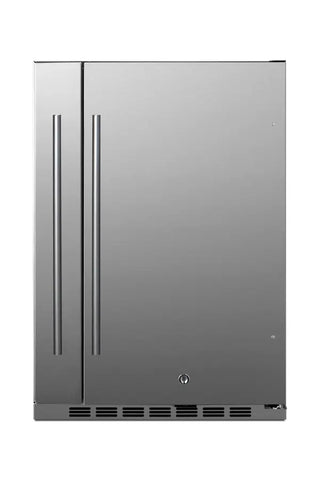 Summit FF19524 Shallow Depth 24” Wide Built-In All-Refrigerator with Slide-Out Storage Compartment, 3.13 cu.ft. Stainless steel refrigerator 