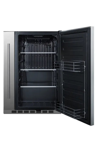 Summit FF19524 Shallow Depth 24” Wide Built-In All-Refrigerator with Slide-Out Storage Compartment, 3.13 cu.ft.
