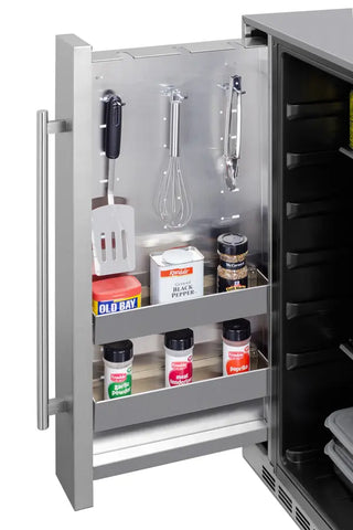 Summit FF19524 Shallow Depth 24” Wide Built-In All-Refrigerator with Slide-Out Storage Compartment, 3.13 cu.ft.