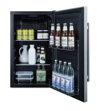 Summit FF195CSS Shallow Depth Built-In All-Refrigerator with Stainless Steel Cabinet, 3.13 cu.ft.