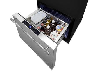 Summit FF1DSS 21.5" Wide Built-In Drawer Refrigerator, 1.6 cu.ft. (Panel-Ready Drawer Front), Frost-Free, Indoor/Outdoor