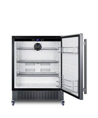 Summit FF27BSSCAS 27" Wide Mobile All-Refrigerator, 4.98 cu.ft. with Stainless Steel Door, Commercial Casters