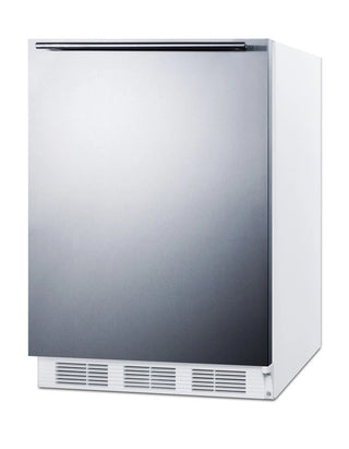 Summit FF61WSSHHADA 24" Wide ADA Compliant All-Refrigerator, Stainless Steel-White 5.8 cu.ft.