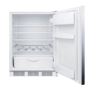 Summit FF61WSSHHADA 24" Wide ADA Compliant All-Refrigerator, Stainless Steel-White 5.8 cu.ft.