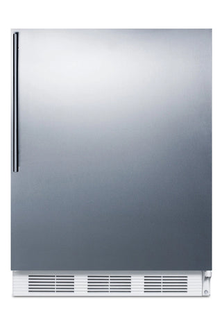 Summit FF61WSSHV 24" Wide Counter Height All-Refrigerator, Stainless Steel-White 5.8 cu.ft. 