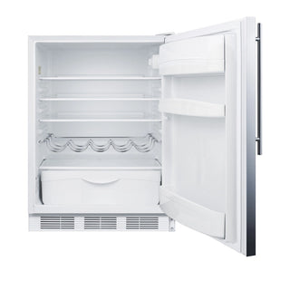 Summit FF61WSSHV 24" Wide Counter Height All-Refrigerator, Stainless Steel-White 5.8 cu.ft. 