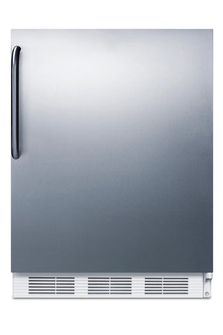 Summit FF61WSSTBADA 24" Wide ADA Compliant All-Refrigerator, Stainless Steel-White 5.8 cu.ft.