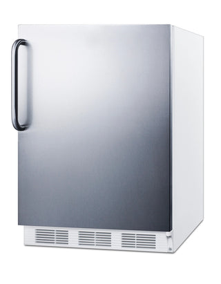 Summit FF61WSSTBADA 24" Wide ADA Compliant All-Refrigerator, Stainless Steel-White 5.8 cu.ft.