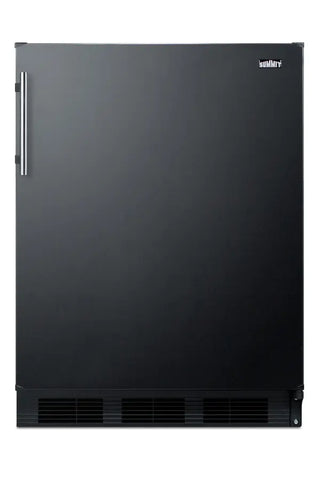Summit FF63BK 24" Wide All-Refrigerator with 5.8 cu.ft. Capacity, ENERGY STAR Certified Black refrigerator with 