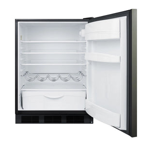 Summit FF63BKBIKSHHADA 24" Wide Built-In All-Refrigerator ADA Compliant, Black Stainless Steel, 5.5 cu.ft.