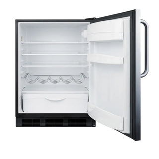 Summit FF63BKCSSADA 24" Wide Built-In All-Refrigerator ADA Compliant with Stainless Steel Exterior, 5.5 cu.ft.
