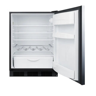 Summit FF63BKSSHH 24" Wide All-Refrigerator with Stainless Steel Wrapped Door and Horizontal Handle, 5.8 cu.ft.