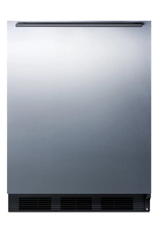Summit FF63BKSSHHADA 24" Wide All-Refrigerator ADA Compliant, Stainless Steel-Black, 5.8 cu.ft.