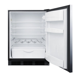 Summit FF63BKSSHHADA 24" Wide All-Refrigerator ADA Compliant, Stainless Steel-Black, 5.8 cu.ft.