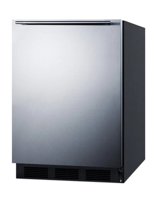 Summit FF63BKSSHHADA 24" Wide All-Refrigerator ADA Compliant, Stainless Steel-Black, 5.8 cu.ft.
