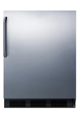 Summit FF63BKSSTBADA 24" Wide All-Refrigerator ADA Compliant, Stainless Steel-Black, 5.8 cu.ft. 
