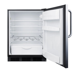 Summit FF63BKSSTBADA 24" Wide All-Refrigerator ADA Compliant, Stainless Steel-Black, 5.8 cu.ft. 