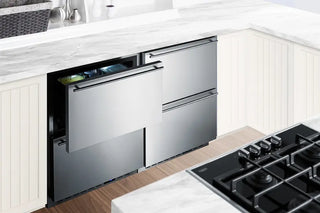 Summit FF642D 24" Wide Built-In 2-Drawer All-Refrigerator (Panel Not Included), 3.4 cu.ft.