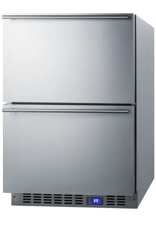 Summit FF642D 24" Wide Built-In 2-Drawer All-Refrigerator (Panel Not Included), 3.4 cu.ft.