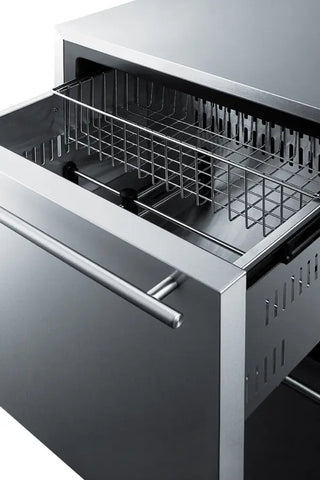 Summit FF642D 24" Wide Built-In 2-Drawer All-Refrigerator (Panel Not Included), 3.4 cu.ft.