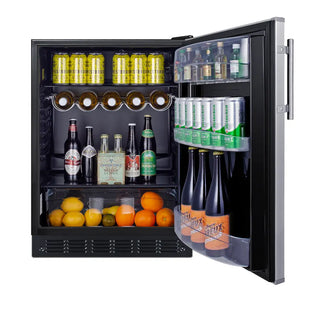 Summit FF6BK2SSLHD 24" Wide All-Refrigerator with Left Hand Door Swing, 5.8 cu.ft.