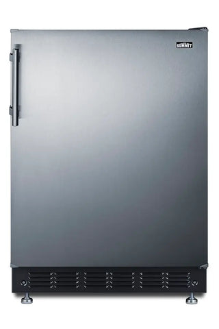 Summit FF6BK2SSRS 24" Wide All-Refrigerator with Adjustable Height and Stainless Steel Door, 5.8 cu.ft.