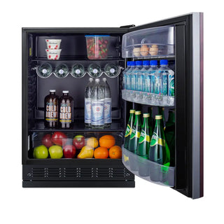 Summit FF6BK2SSRSIF 24" Wide Built-In All-Refrigerator (Panel Not Included) with Adjustable Height, 5.8 cu.ft.