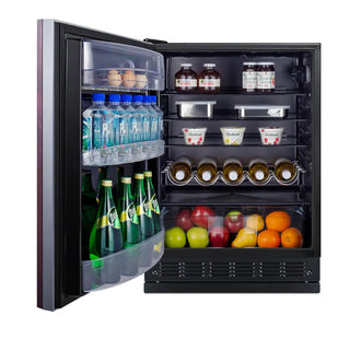 Summit FF6BK2SSRSIFLHD 24" Wide Built-In All-Refrigerator (Panel Not Included) with Adjustable Height and Left Hand Swing, 5.8 cu.ft.