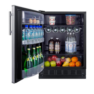 Summit FF6BK2SSRSLHD 24" Wide All-Refrigerator with Adjustable Height and Left Hand Swing, 5.8 cu.ft.