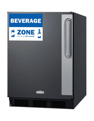 Summit FF6BK7BZADALHD 24" Wide ADA Height All-Refrigerator NSF-7 Approved with Left Hand Swing, 5.5 cu.ft.