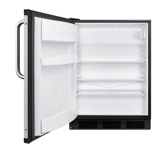 Summit FF6BK7BZADALHD 24" Wide ADA Height All-Refrigerator NSF-7 Approved with Left Hand Swing, 5.5 cu.ft.