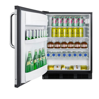 Summit FF6BK7BZADALHD 24" Wide ADA Height All-Refrigerator NSF-7 Approved with Left Hand Swing, 5.5 cu.ft.