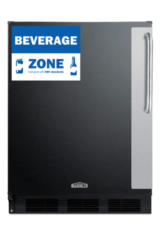 Summit FF6BK7BZLHD 24" Wide All-Refrigerator NSF-7 Approved with Left Hand Swing, 5.5 cu.ft.