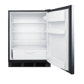 Summit FF6BK7SSHH 24" Wide All-Refrigerator with Stainless Steel Wrapped Door and Horizontal Handle, 5.5 cu.ft.