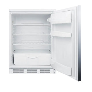 Summit FF6LW7SSHH 24" Wide All-Refrigerator with Stainless Steel Wrapped Door and Horizontal Handle, 5.5 cu.ft.