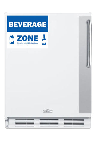 Summit FF6W7BZADALHD 24" Wide ADA Height All-Refrigerator NSF-7 Approved with Left Hand Swing, 5.5 cu.ft.