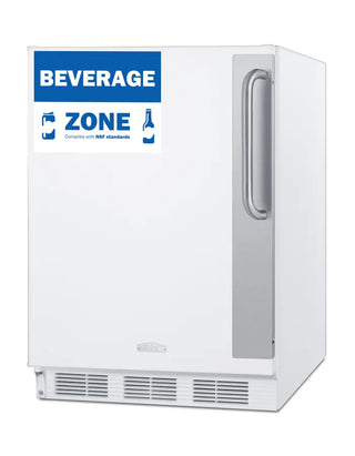 Summit FF6W7BZADALHD 24" Wide ADA Height All-Refrigerator NSF-7 Approved with Left Hand Swing, 5.5 cu.ft.