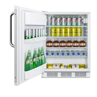 Summit FF6W7BZADALHD 24" Wide ADA Height All-Refrigerator NSF-7 Approved with Left Hand Swing, 5.5 cu.ft.
