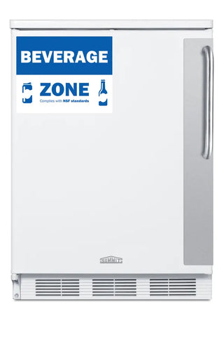 Summit FF6W7BZLHD 24" Wide All-Refrigerator NSF-7 Approved with Stainless Steel Towel Bar Handle and Left Hand Swing, 5.5 cu.ft.