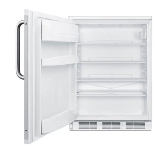 Summit FF6W7BZLHD 24" Wide All-Refrigerator NSF-7 Approved with Stainless Steel Towel Bar Handle and Left Hand Swing, 5.5 cu.ft.