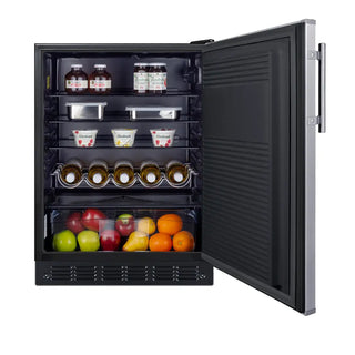 Summit FF708BL7SS 24" Wide All-Refrigerator NSF-7 Approved with Stainless Steel Door, 5.1 cu.ft.