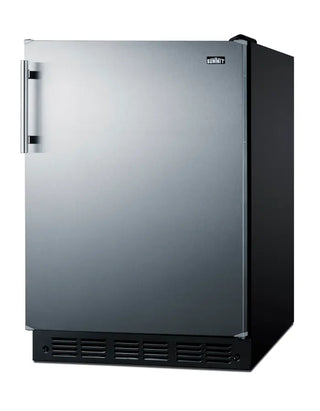 Summit FF708BL7SSADA 24" Wide All-Refrigerator, ADA Compliant, 5.1 cu.ft. with Stainless Steel Door