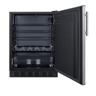 Summit FF708BL7SSADA 24" Wide All-Refrigerator, ADA Compliant, 5.1 cu.ft. with Stainless Steel Door