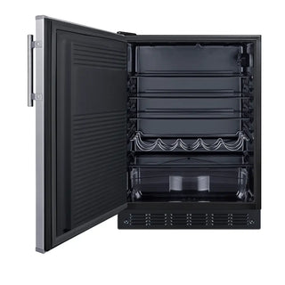 Summit FF708BL7SSLHD 24" Wide All-Refrigerator, Left Hand Door Swing, 5.1 cu.ft. with Stainless Steel Door